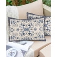 thumbnail image 6 of Boho Ethnic Throw Pillow Cover 12 x 20 Inch Decorative Pillow Cover Vintage Shabby Southwest Floral Motifs Lumbar Pillowcase Seasonal Rectangle Cushion Case for Couch Sofa Bed Living Room, 6 of 7