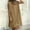 Khaki, variant on Casual Summer Dresses For Women Sevevn Women's Summer Imitation Cotton And Linen Lapel Solid Color With Pockets Shoulder Drawstring Dress