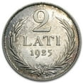 thumbnail image 2 of (1925-1926) Latvia Silver 2 Lati XF, 2 of 2