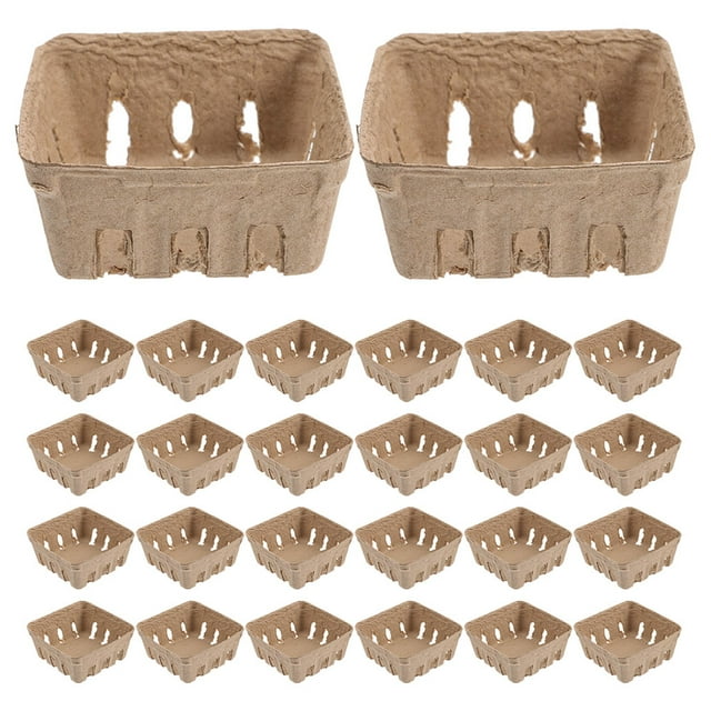 Caja de embalaje para frutas, 30 unidades, cesta de pulpa de papel para bayas, bandeja para verduras y frutas, contenedor para frutas.