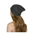 thumbnail image 2 of Soft Ribbed Slouchy Beanie - Dark Grey, 2 of 2