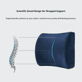 thumbnail image 6 of Lumbar Support Pillow for Office Chair & Car - Memory Foam Back Cushion with Strap, Ergonomic Lower Back Support for Desk, Gaming Chair, Travel - Navy Blue, 6 of 7