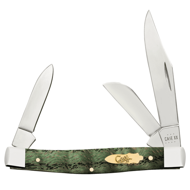 Case xx Knives Stockman 64075 Kelly Green Curly Oak Wood Stainless
