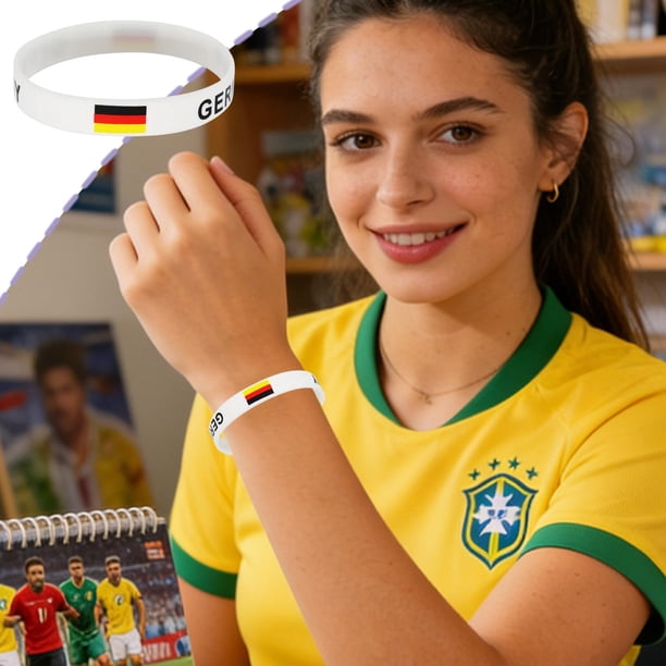 Pulsera con bandera de World Football 2026 para aficionados, deportes de silicona con banderas de país, regalo de recuerdo para los aficionados en partidos y fiestas de fútbol