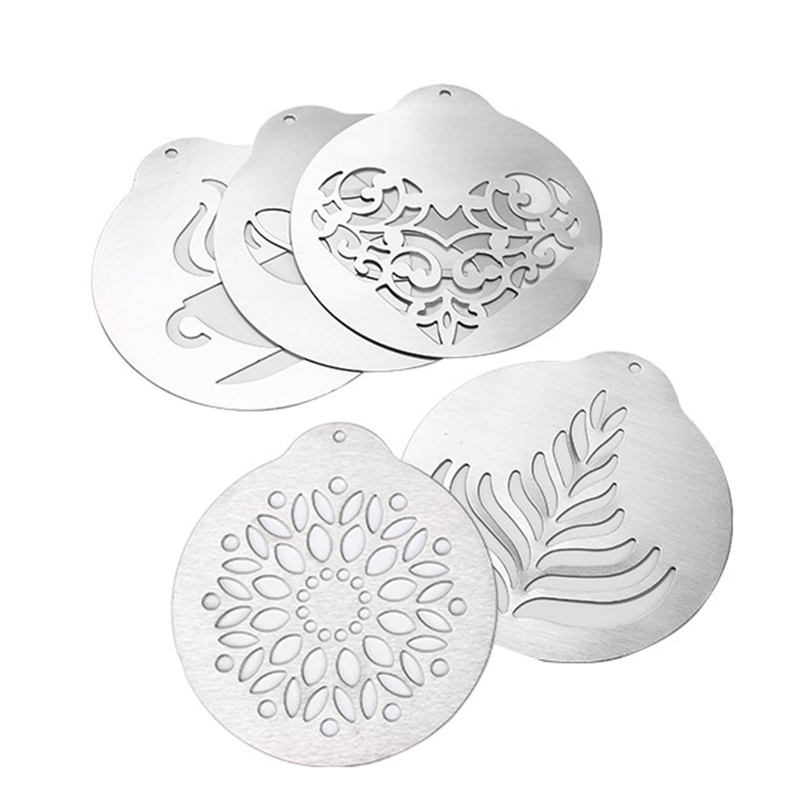 Cheers.US 6pcs Coffee Stencils, Printing Molds Stencils，Stainless