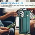 thumbnail image 2 of Feishell Fit for Samsung Galaxy A23 4G Case with ID Credit Card Slots,Premium PU Leather Adjustable Wristband Kickstand Shockproof Wallet Slim Phone Case for Women Men,Green, 2 of 6