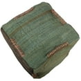 thumbnail image 2 of Andy Pouf Upholstered in Green Fabric, 2 of 3