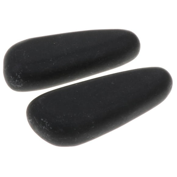 2X, Black Basalt Hot Stones: , Masajes Terapéuticos, Relajación Y Más - 8x3.2x2cm