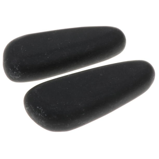 2X, Black Basalt Hot Stones: , Masajes Terapéuticos, Relajación Y Más - 8x3.2x2cm