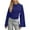 Blue, variant on ManxiVoo Women's Statement Top with Fitted Waist and Flutter Sleeves Feminine Silhouette Long Sleeve XS Size White