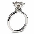 thumbnail image 2 of Round Cut Diamond Engagement Ring, Hidden Halo Diamond Wedding Anniversary Ring, Perfect Proposal Ring For Her, 14K White Gold Plated, 2.1 Ct Simulated Diamond, Bridemaids Gift Ring, 2 of 3