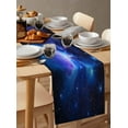 thumbnail image 6 of Starry Sky Table Runner Cotton Linen 120 Inch Holiday Dresser Scarves, Modern Minimalism Night Star Scenery Art Tablerunner for Kitchen Coffee Dining Bedroom Dinner Scarf Décor 13''x120'', 6 of 9