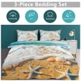 thumbnail image 5 of 3 Pcs Soft Bedding Set, Includes 1 Duvet Cover with Zipper And 2 Pillow,Shams Starfish Beach Full(79"×90"), 5 of 8