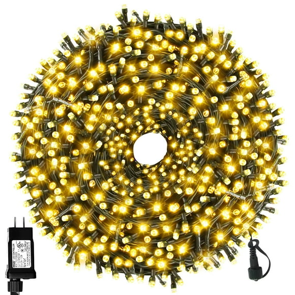 Luces navideñas MZD8391, 170 pies, 500 LED, impermeables, color blanco cálido
