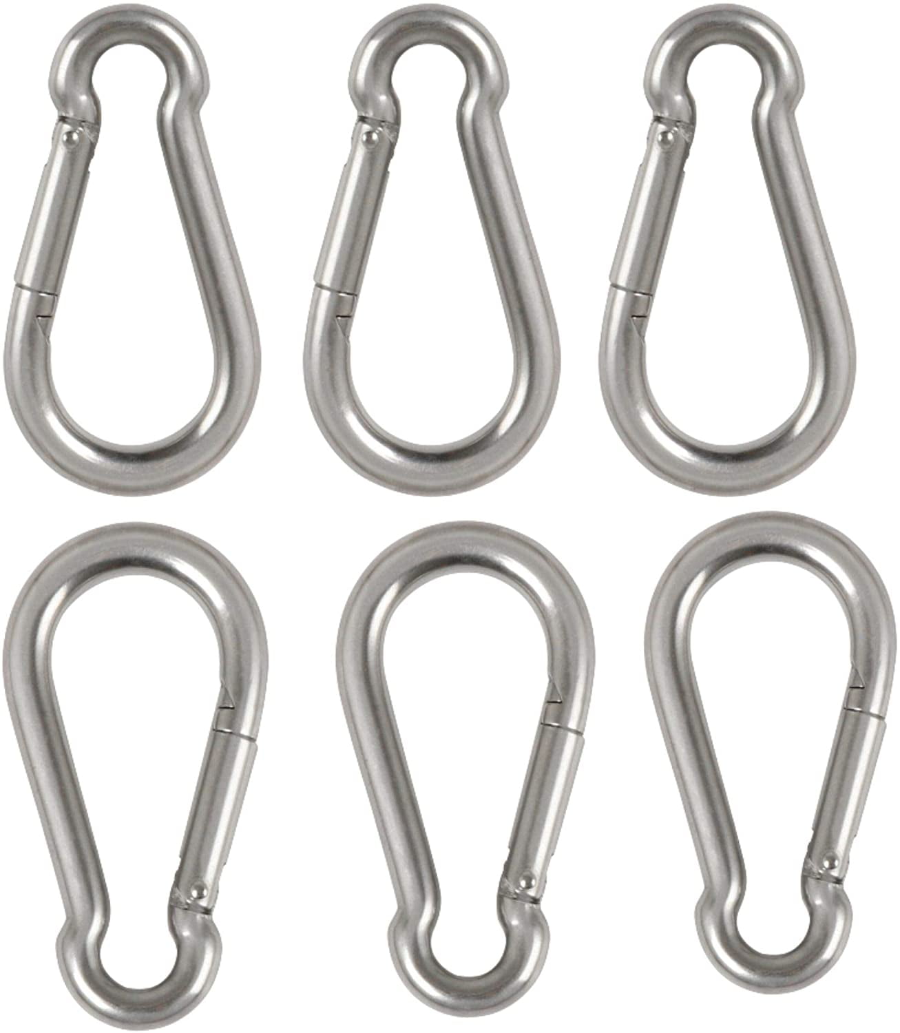 6Pcs 4 inches 304 Stainless Steel Spring Snap Hook Safety Clip Carabiner Hook 