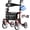 Red, variant on VOCIC Ultra-Compact Rollator Walker for Seniors with Seat, 9.5" Wheels, 300 lbs Capacity, Aluminum, Red