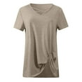 thumbnail image 4 of JINMGG Womens Tops Clearacne Women's Fashion Solid V Neck Short Sleeve T-Shirt Blouse Loose Tops, 4 of 5