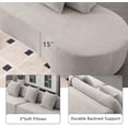 thumbnail image 3 of Tabaray 130" Modular Sectional Sofa Couch, Minimalist Modern Curved Sofa Couch w 3 Pillows, 2 Piece Free Combination, Terry Cloth Fabric Sofa Couch for Living Room Furniture, Salon, Hotel(Grey), 3 of 8