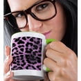 thumbnail image 2 of 3drose, Leopard Pattern, Print Hot Pink, 11oz Two-tone Green Mug, 2 of 6