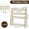 thumbnail image 2 of 3 Tier Wooden Earring Display Stands Earring Display Rack Earrings Holder Organizer Wood Jewelry Display Stand Necklace Storage Rack for Counter Tabletop Display Supplies, 2 of 5