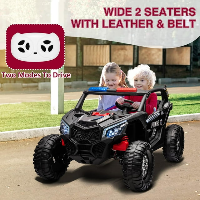 Royalbelle Black 24V Ride on Car with Remote Control, Powered Off-Road UTV
