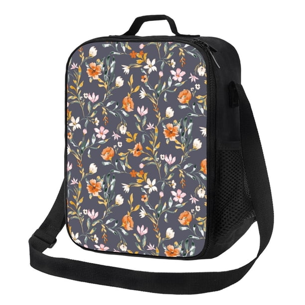 Disketp Wildflowers Bolsa Térmica Estampada para Almuerzo, Lonchera para Hombres y Mujeres Adultos