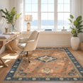 thumbnail image 3 of Design&I 5'x7' Ultra Soft Area Rug, Blue Terracotta Floral Elegance Intricate Motif with Classic Border Fluffy Washable Non Shedding for Bedroom Living Room Home Office, 3 of 3