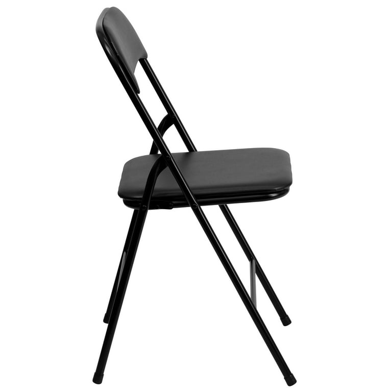 Emma + Oliver 5 Piece Foldable Black Table and Padded Seats for
