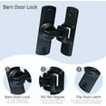 thumbnail image 3 of 3-Pack Heavy Duty Barn Door Locks 90/180 Degree Adjustable - Solid Zinc Alloy Sliding Door Latches for Bedroom, Cabinet - Black (147/150), 3 of 7