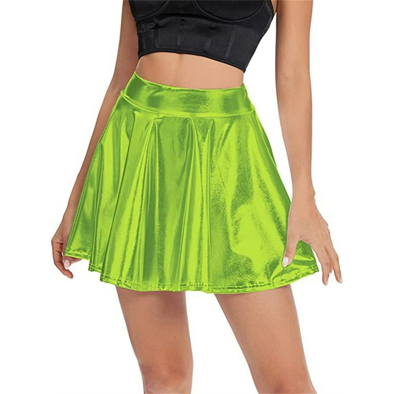 Green pleated skirt hot sale walmart