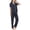 Navy Love, variant on Womens Pajama Set Short Sleeve Love Heart Print Comfy Button Down Shirt and Pants 2Pcs Sleepwear, Size S