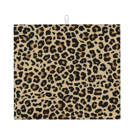 

Pofeuu Leopard Print-1 Print Ultra Water Absorbent Microfiber Dish Drying Mat Drying Mat for Kitchen Kitchen Counter Accessories