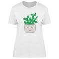 thumbnail image 1 of Cute Smiley Cactus Doodle T-Shirt Women -Image by Shutterstock, Female x-Large, 1 of 2