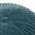 thumbnail image 5 of Renee Boho Round Pouf in Teal Velvet Fabric, 5 of 7