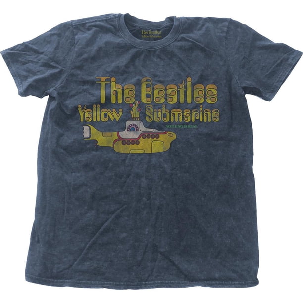 The Beatles - Camiseta Yellow Submarine Nothing Is Real para Adultos Unisex (Azul Denim)