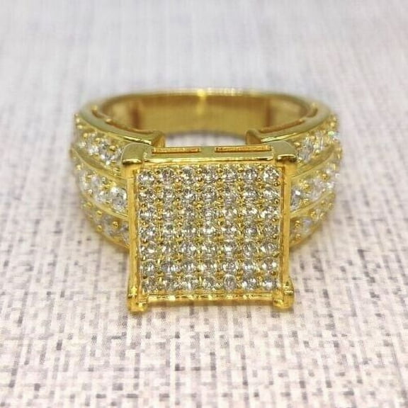 Forever Jewels 4Ct Round Cut Moissanite Pinky Men's Engagement Ring 14K White Gold Plated