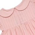 thumbnail image 6 of NIPAXO Girls Dress White Floral Embroidery White Striped Peter Pan Collar Flutter Sleeve Baby Doll Casual Sundress for Kids, 6 of 7