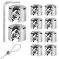 thumbnail image 1 of 10PCS Stainless Steel Cable Clamps, 316 Stainless Steel Cable Clamps with Hexagonal Screw Wrench, Rope Clamp for Wire Rope, Clothesline Tensioner, Cable Tensioner, 3mm M8, 1 of 5