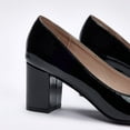 thumbnail image 3 of Zhabtu Block Heels Pumps for Women,Chunky High Heels Closed Square toe Shoes Black Size 11, 3 of 6