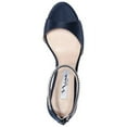 thumbnail image 3 of NINA Womens Navy Cushioned Ankle Strap Embellished Volanda Almond Toe Stiletto Zip-Up Dress Sandals Shoes 7.5 M, 3 of 4