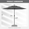 thumbnail image 3 of Costway 10 ft 3-tier Vented Patio Umbrella Large Market Table Umbrella Outdoor Sun Shade Gray, 3 of 10