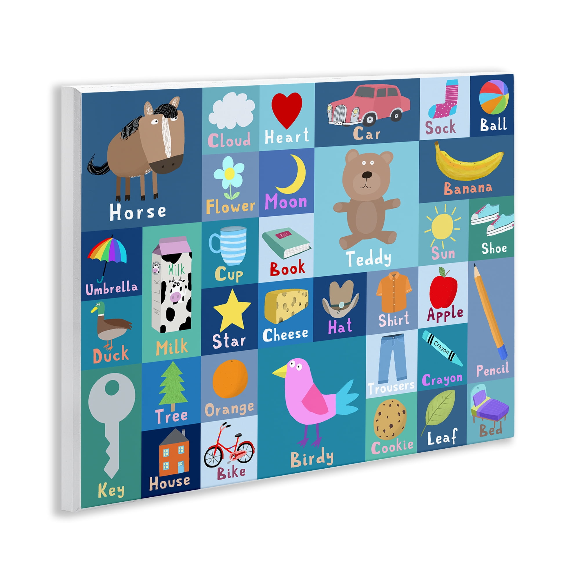 Stupell Industries Blue First Words Wall Plaque Art, design by Carla Daly