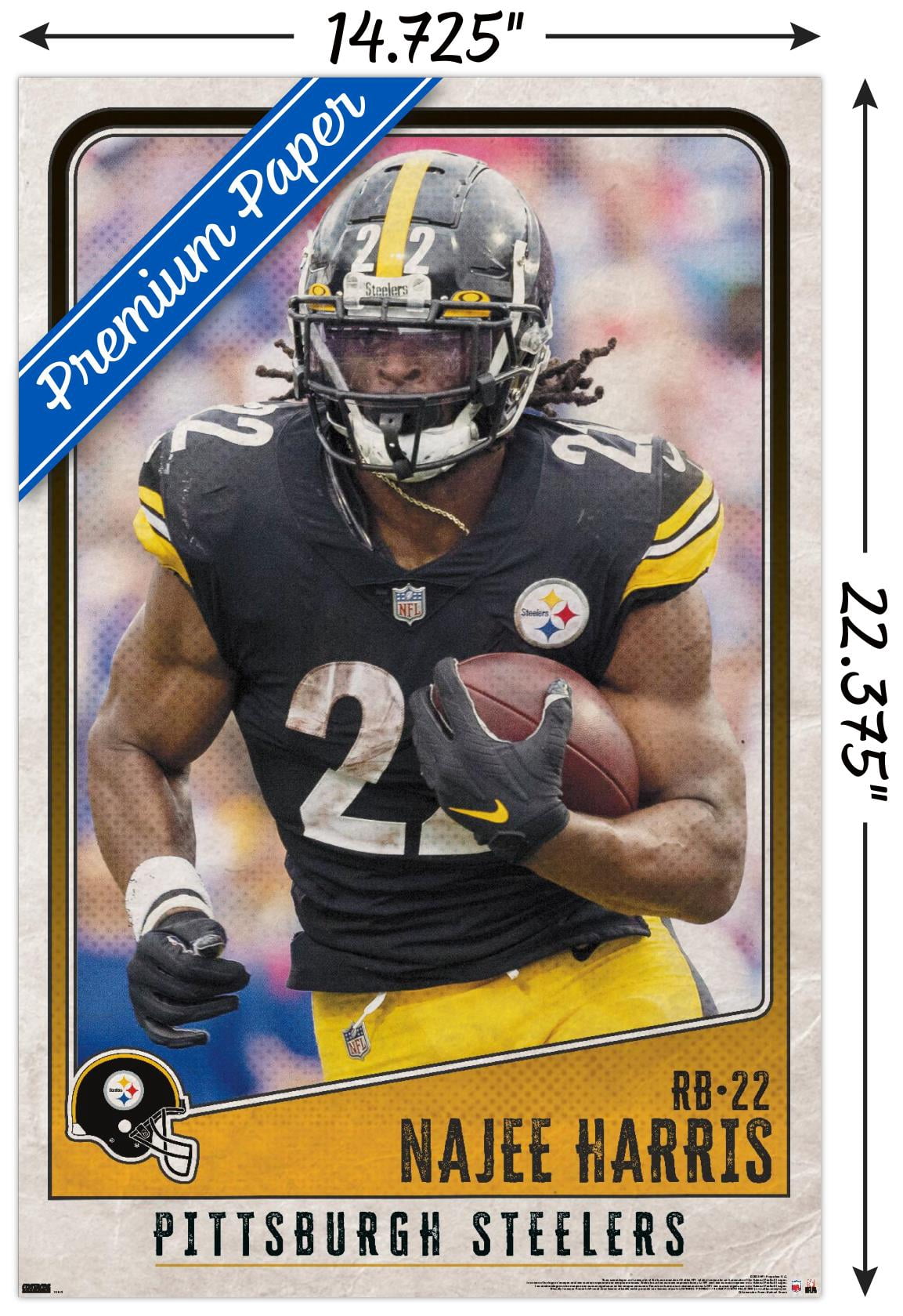 NFL Pittsburgh Steelers - Najee Harris 22 Wall Poster, 14.725" x 22.375"