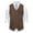 A_ Coffee, variant on Fashion YLSDY Men's Suede Leather Suit Vest V Neck Cowboy Vest Vintage 5 Snaps Western Vests Casual Waistcoat for Wedding Prom Black M