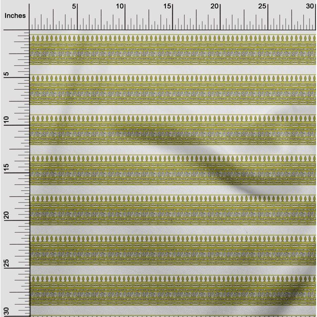 oneOone Tissu Georgette Viscose Vert Lime Tissu Imprimé Ethnique pour Robe Tissu au Mètre 42 Pouces de Large