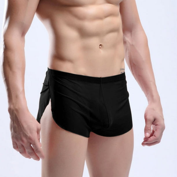 Feiboyy Men's Underwear Pants Round Threepoint Pants Home Silky Men's