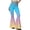Blue, variant on Women's Gradient Flare Yoga Pants, Ombre High Waisted Bell Bottom Leggings, Slim Fit Wide Flare Trousers for Dance and Lounge