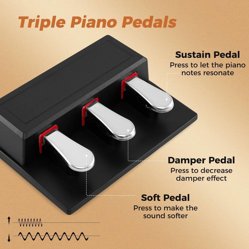 Resenkos 88-Key Keyboard Piano Set with Adjustable Stand & Bench - Black
