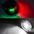 thumbnail image 2 of LED Boat Navigation Lights Waterproof Marine Bow Stern Deck Lights with Chrome Bezels 3 Piece Set, 2 of 5