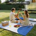 thumbnail image 4 of Boho Middle Century Outdoor Rug 5x7 Ft - Reversible Patio Rug Outdoor Camping Rugs, Abstract Blue Geometric Botanical Washable Indoor Outdoor Area Rugs, Non-Slip Outdoor Carpet Runner for Deck/Porch, 4 of 8